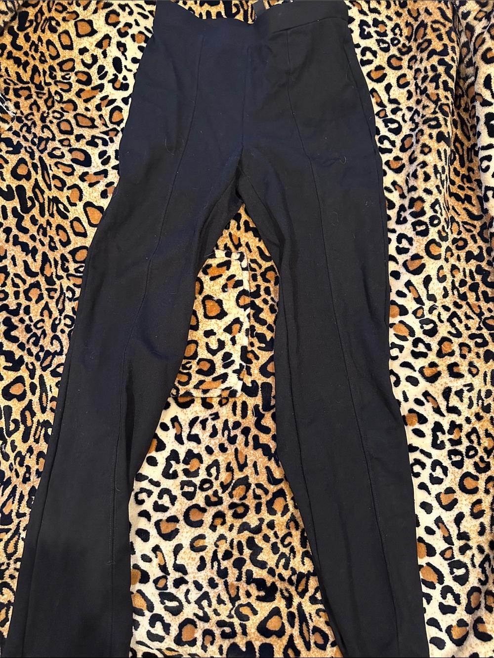 Womens stretch Black Dress Pants - Tailored Straight Fit slight flare bottom